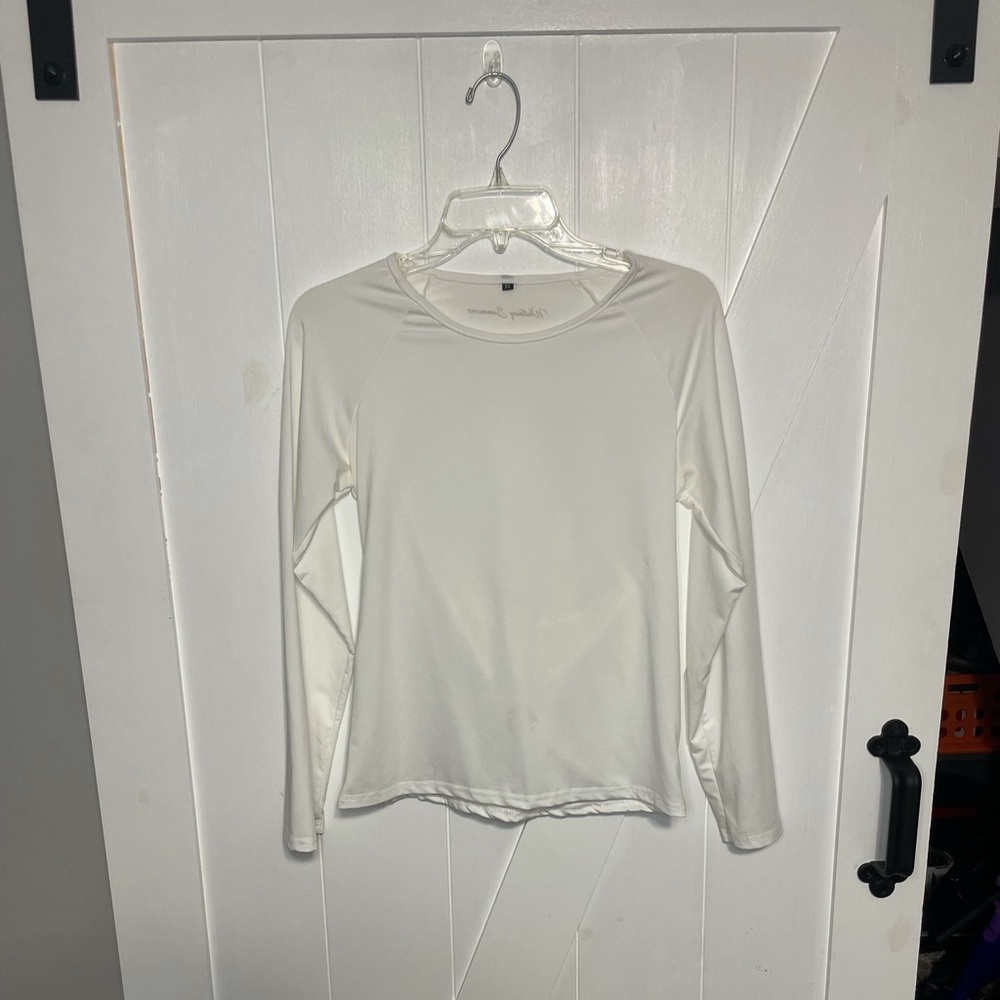 Women’s White Open Back GYMSHARK x Whitney Simmons Long Sleeve Athletic Shirt
